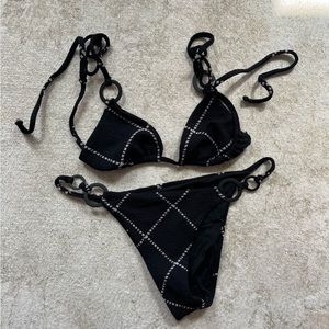 Devon Windsor Black Checkered bikini